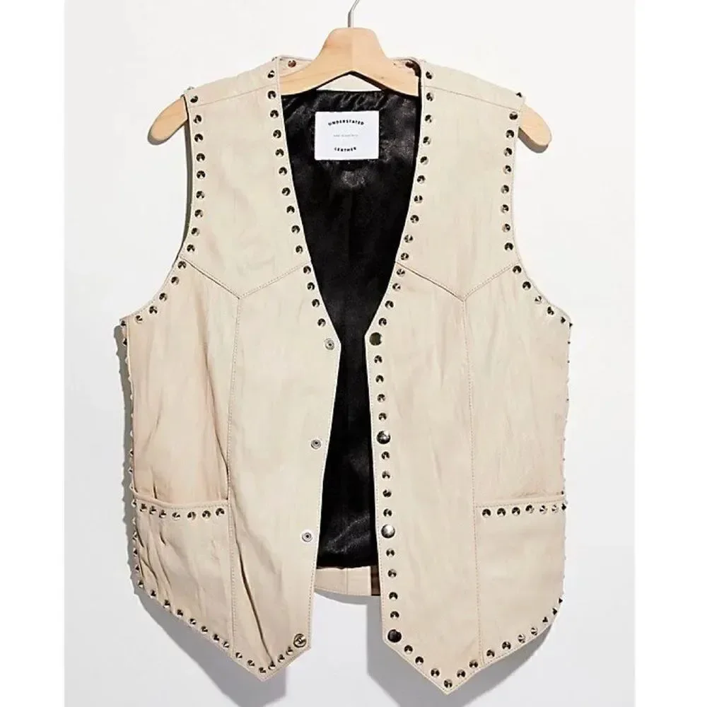 Free People Rock N Roll Leather Vest